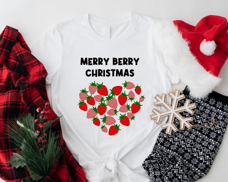 Merry Berry Strawberry Lover Cute Fruit Strawberries - Adult & Kids T-Shirts, Sweatshirts & Hoodies apparel design preview 1