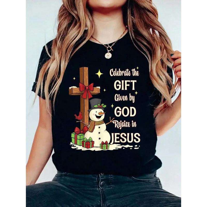 Merry Celebrate Jesus Birth Snowman Christian - Adult & Kids T-Shirts, Sweatshirts & Hoodies apparel design preview 1
