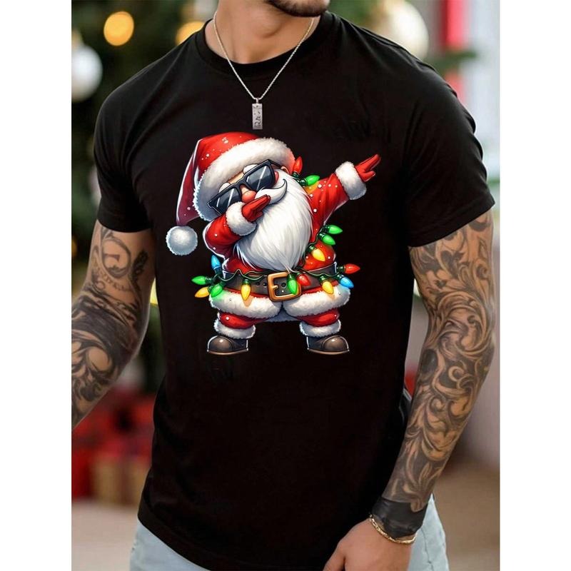 Merry Cartoon Cute Santa Claus Colorful Light Strip - Adult & Kids T-Shirts, Sweatshirts & Hoodies apparel design preview 1