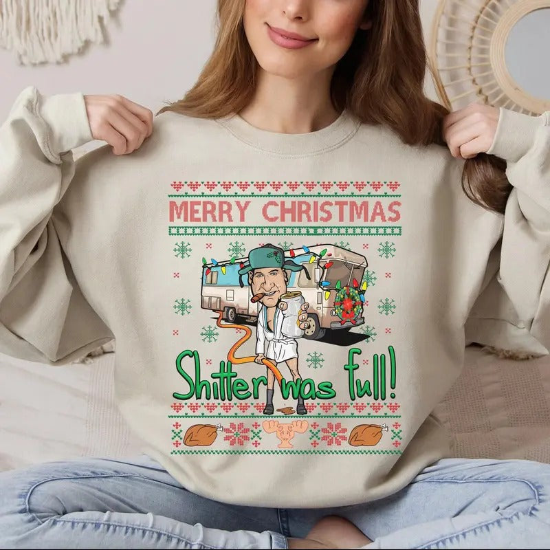 Merry Shitter Was Full National Lampoons Vacation - Adult & Kids T-Shirts, Sweatshirts & Hoodies apparel design preview 1