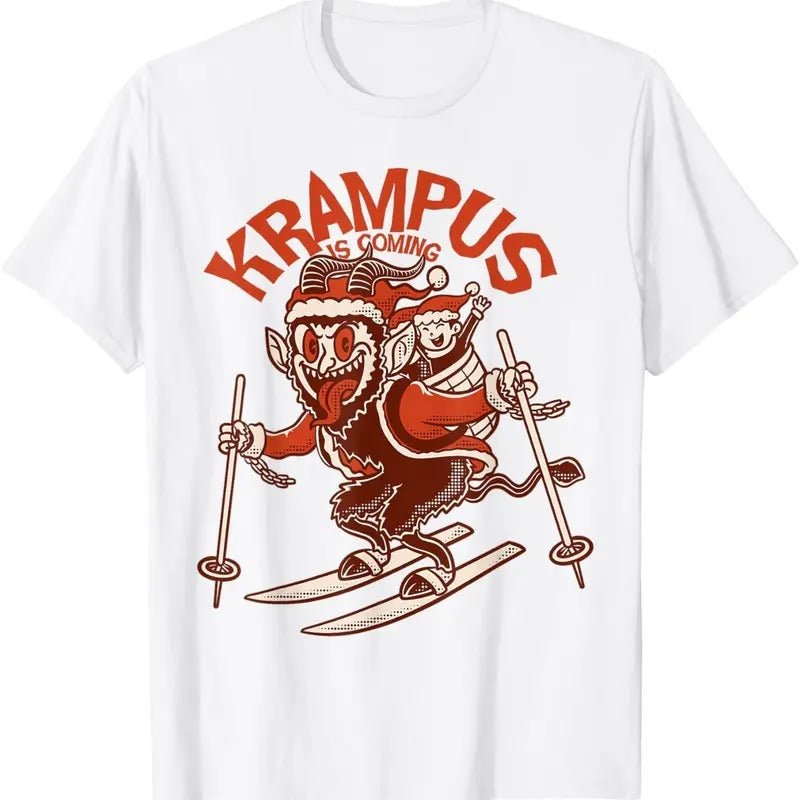 Merry Creepmas: Krampus Is Coming Ugly Horror - Adult & Kids T-Shirts, Sweatshirts & Hoodies apparel design preview 1