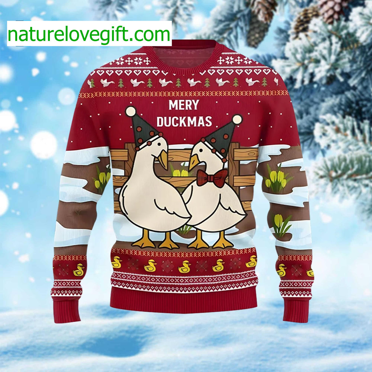 Merry Duckmas Ugly Christmas Sweater - Holiday Gift product image