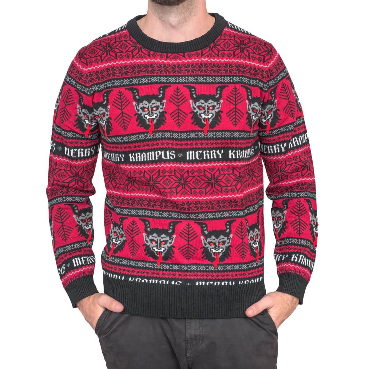 Merry Krampus Adult Ugly Christmas Sweater - Holiday Gift product image