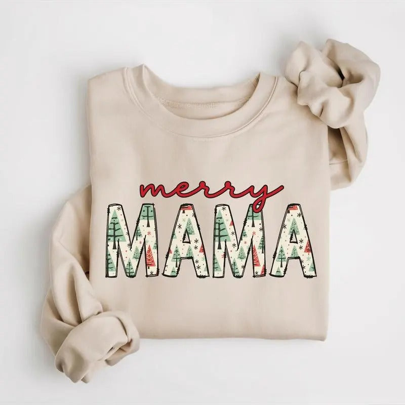 Merry Mama Mom Pregnancy Announcement New - Adult & Kids T-Shirts, Sweatshirts & Hoodies apparel design preview 1