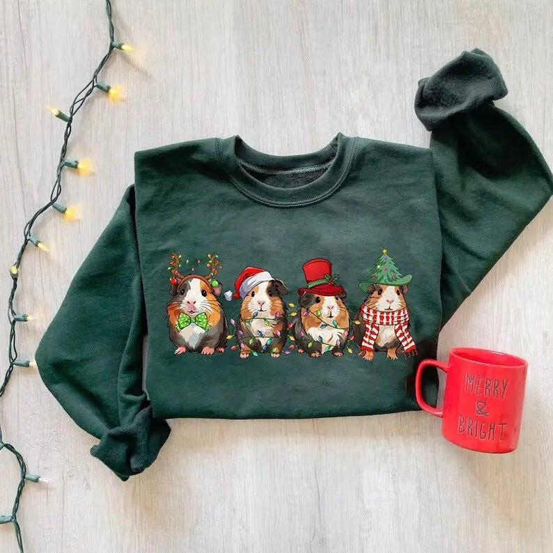 Merry Pigmas Guinea Pig Farm Animal Funny - Adult & Kids T-Shirts, Sweatshirts & Hoodies apparel design preview 1