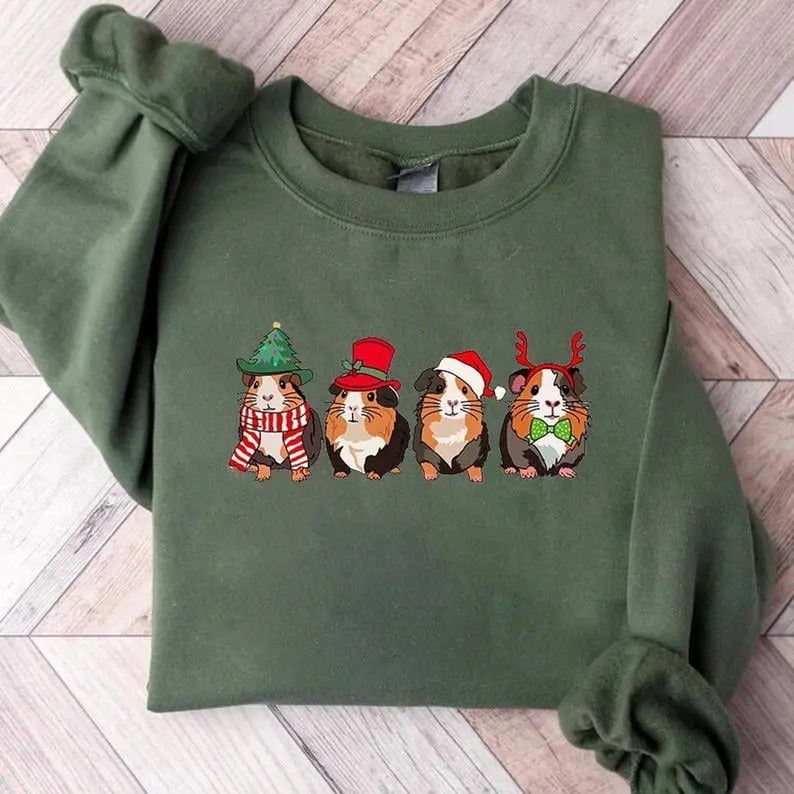 Merry Pigmas Guinea Pig Funny Farm Animal - Adult & Kids T-Shirts, Sweatshirts & Hoodies apparel design preview 1