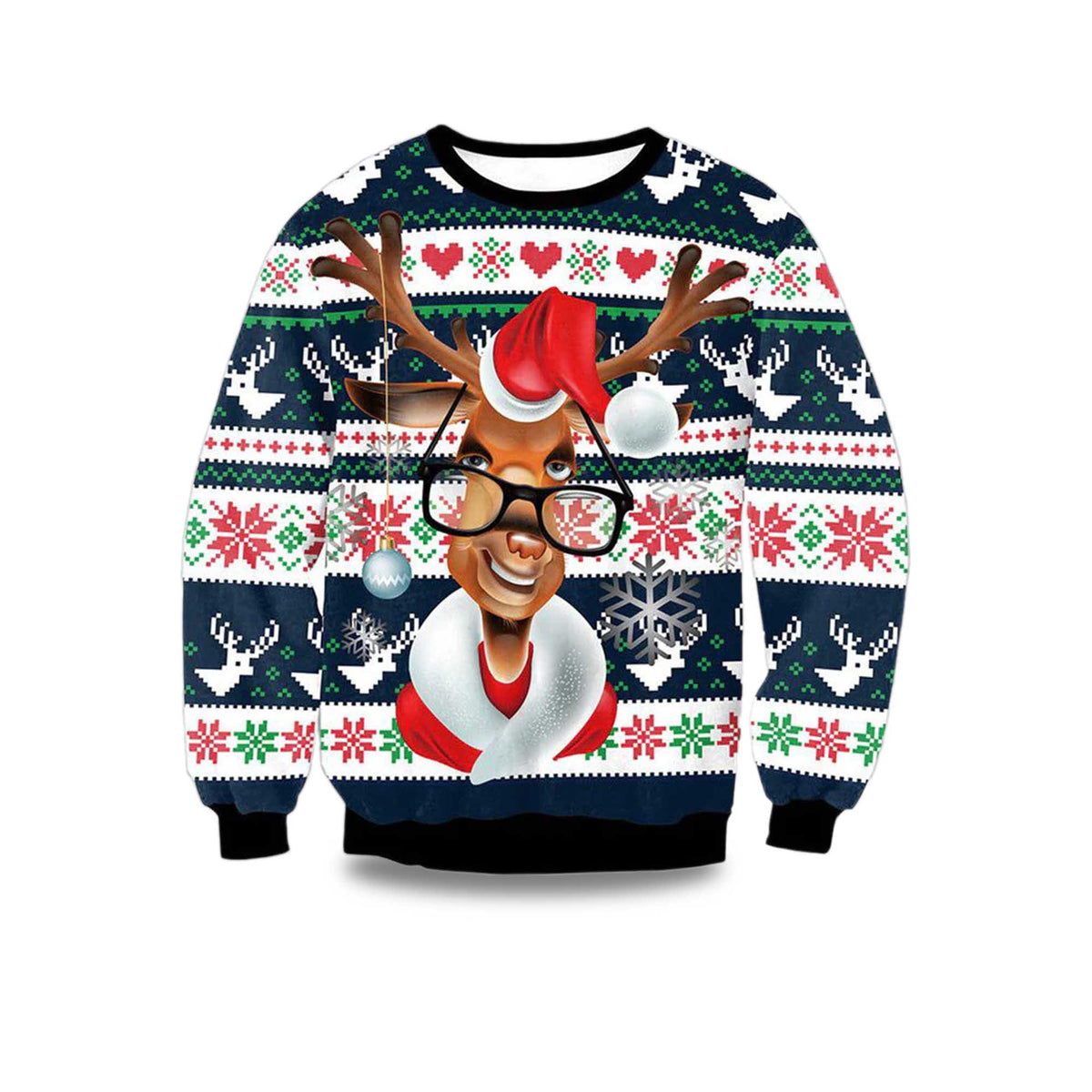 Merry Reindeer Ugly Christmas Sweater - Holiday Gift product image