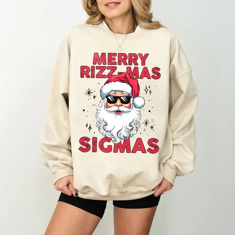 Merry Rizzmas Sigmas Santa Rizz Season Rizzler Claus - Adult & Kids T-Shirts, Sweatshirts & Hoodies apparel design preview 1