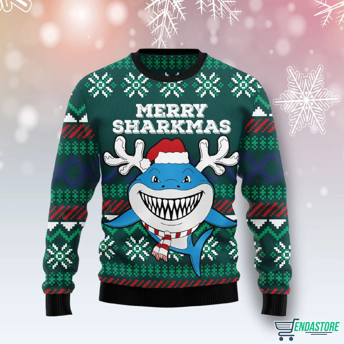 Merry Sharkmas 3D Ugly Christmas Sweater - Holiday Gift product image