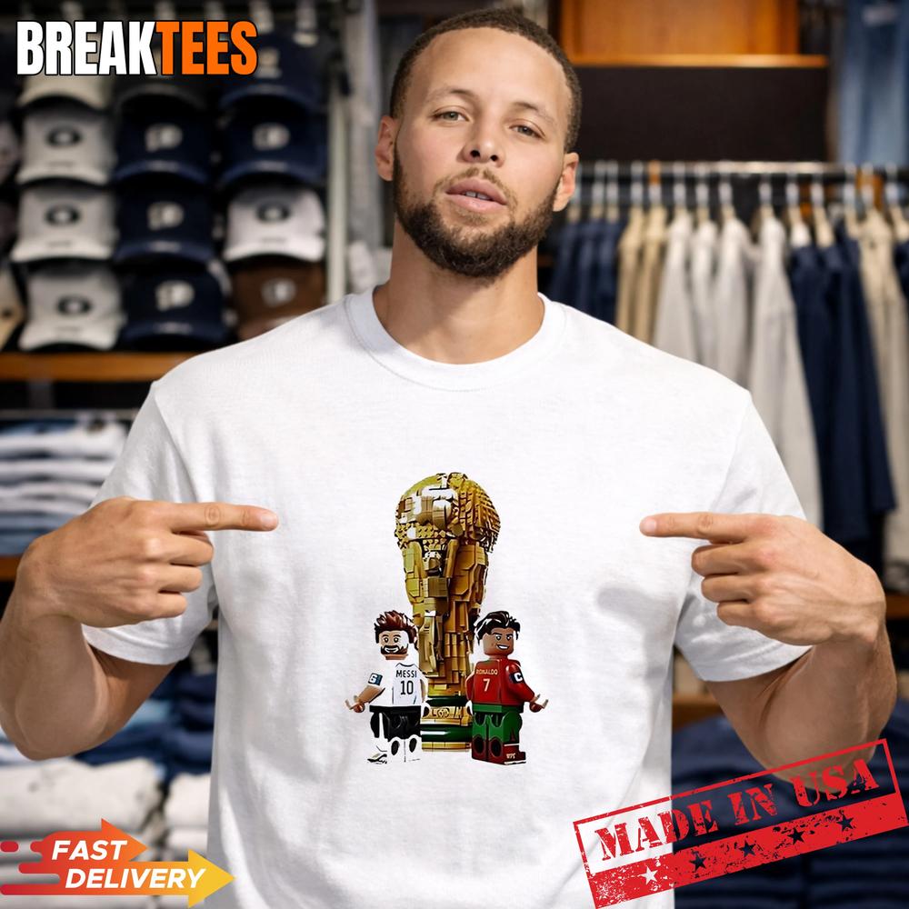 Messi Ronaldo 2026 World Cup Mini Figures Football - Adult & Kids T-Shirts, Sweatshirts & Hoodies apparel design preview 1
