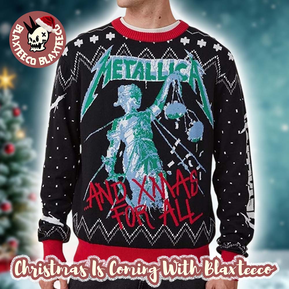Metallica And Xmas For All And Justice For All Holiday Gift For Fans Knitted Ugly Christmas Sweater - Holiday Gift product image