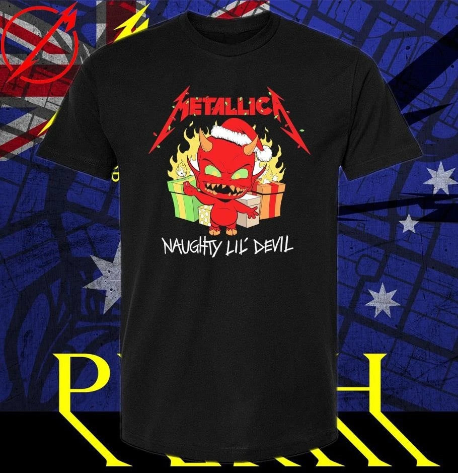 Metallica Christmas Naughty Lil' Devil Holiday - Adult & Kids T-Shirts, Sweatshirts & Hoodies apparel design preview 1