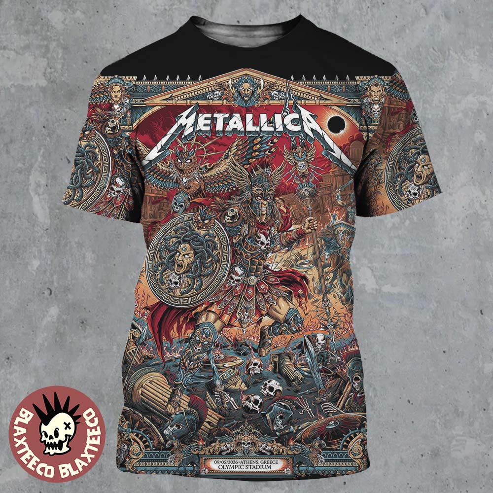 Metallica M72 Athens 2026 Pop Up Shop Poster At - Adult & Kids T-Shirts, Sweatshirts & Hoodies apparel design preview 1