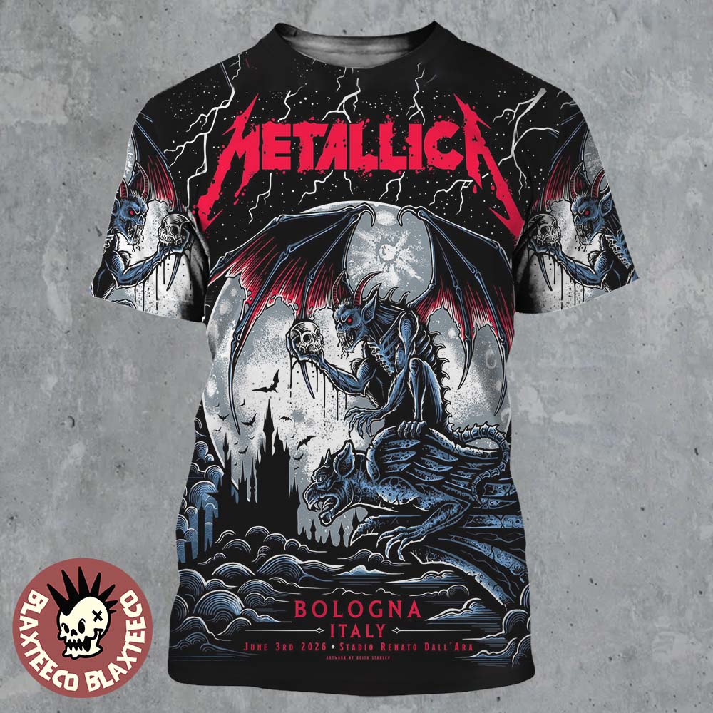Metallica M72 Bologna Italy 2026 Pop Up Shop Poster - Adult & Kids T-Shirts, Sweatshirts & Hoodies apparel design preview 1