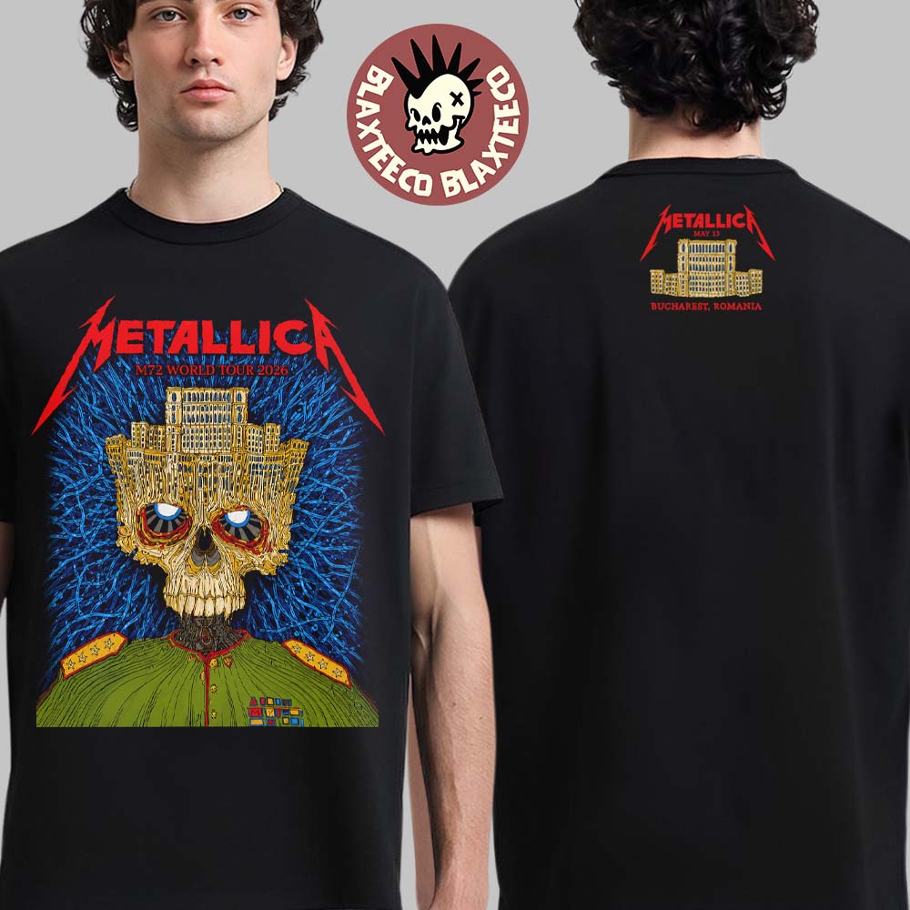 Metallica M72 Bucharest 2026 Venue Merch Romania At - Adult & Kids T-Shirts, Sweatshirts & Hoodies apparel design preview 1