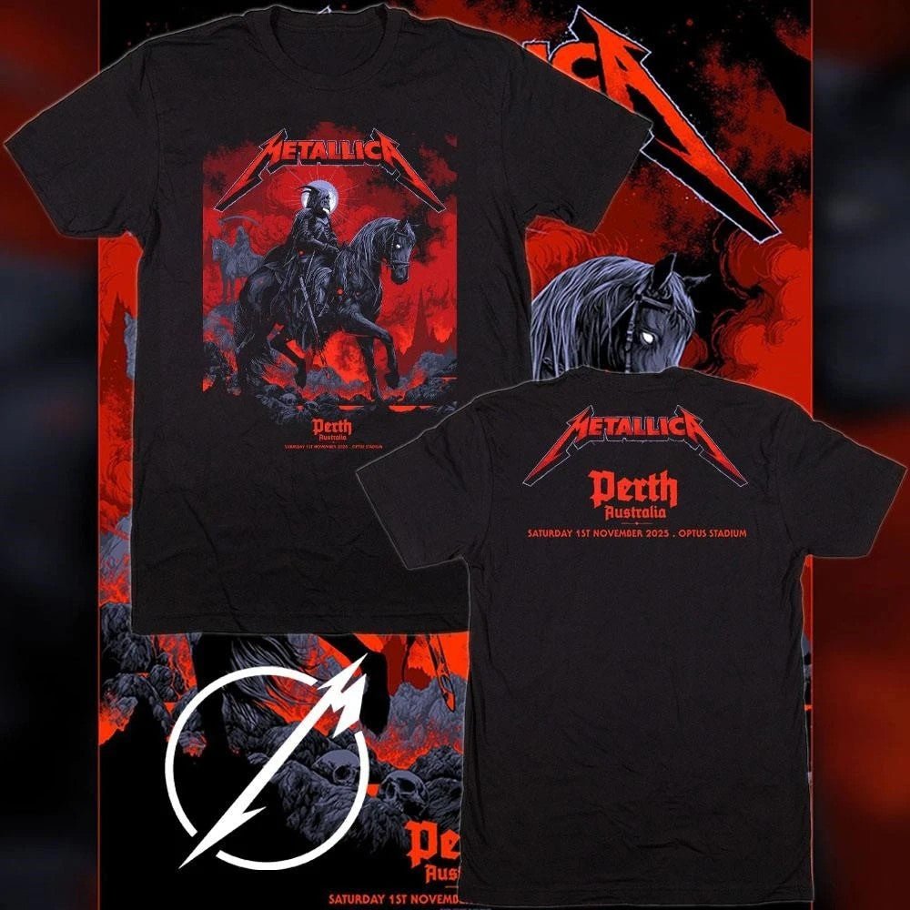 Metallica M72 World Tour November 1 2025 Optus - Adult & Kids T-Shirts, Sweatshirts & Hoodies apparel design preview 1