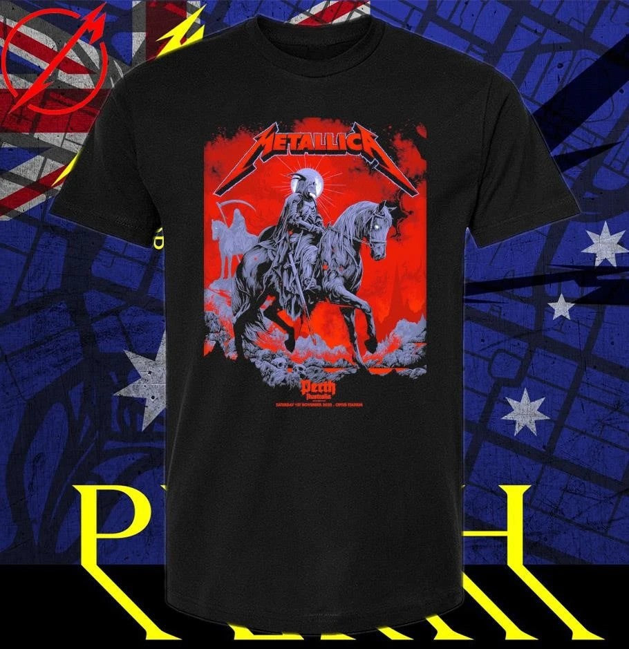 Metallica M72 World Tour November 15 2025 Optus - Adult & Kids T-Shirts, Sweatshirts & Hoodies apparel design preview 1