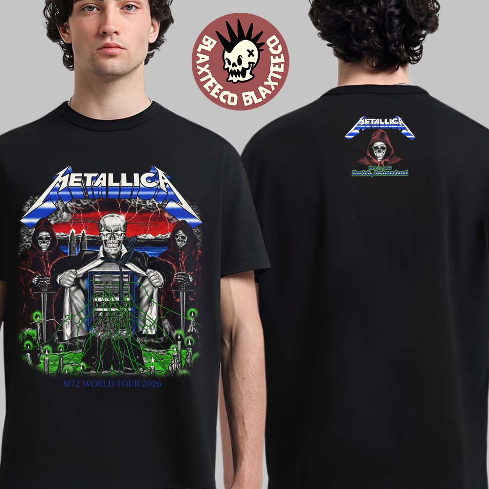 Metallica M72 Zurich 2026 Venue Merch For Switzerland - Adult & Kids T-Shirts, Sweatshirts & Hoodies apparel design preview 1