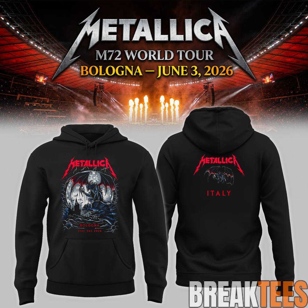Metallica #M72Bologna, Italy - Adult & Kids T-Shirts, Sweatshirts & Hoodies apparel design preview 1