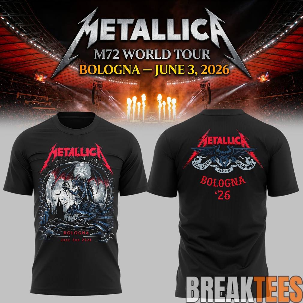 Metallica #M72Bologna, Italy - Adult & Kids T-Shirts, Sweatshirts & Hoodies apparel design preview 1