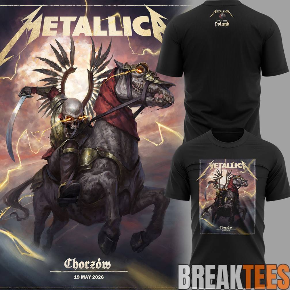 Metallica #M72Chorzow at Chorzów, Poland - Adult & Kids T-Shirts, Sweatshirts & Hoodies apparel design preview 1