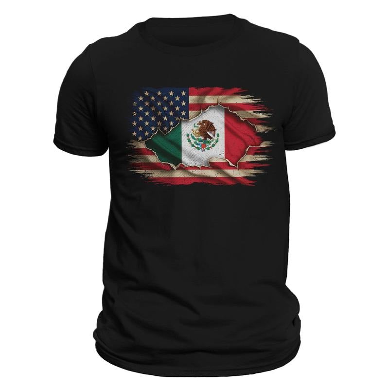 Mexican American Flag Roots Chicano Pride 100% Ring - Adult & Kids T-Shirts, Sweatshirts & Hoodies apparel design preview 1