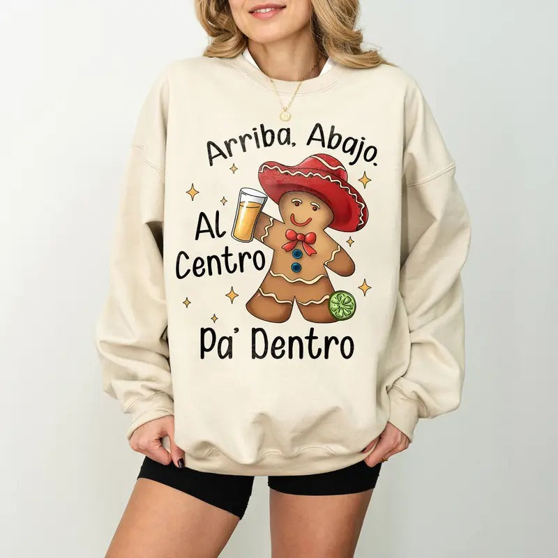 Mexican Gingerbread Man Latino Arriba Abajo Al Centro - Adult & Kids T-Shirts, Sweatshirts & Hoodies apparel design preview 1