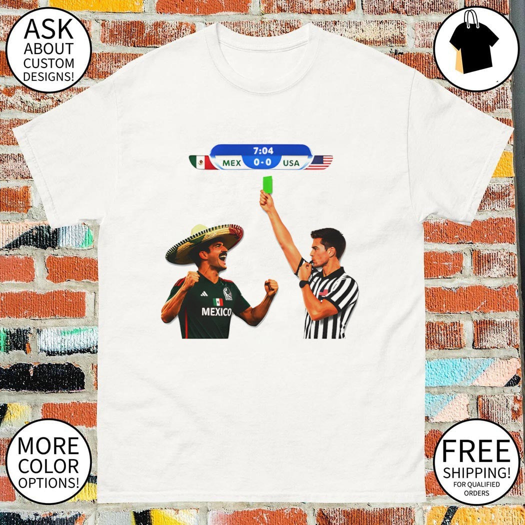 Mexico 0-0 USA Green Card World Cup 2026 - Adult & Kids T-Shirts, Sweatshirts & Hoodies apparel design preview 1