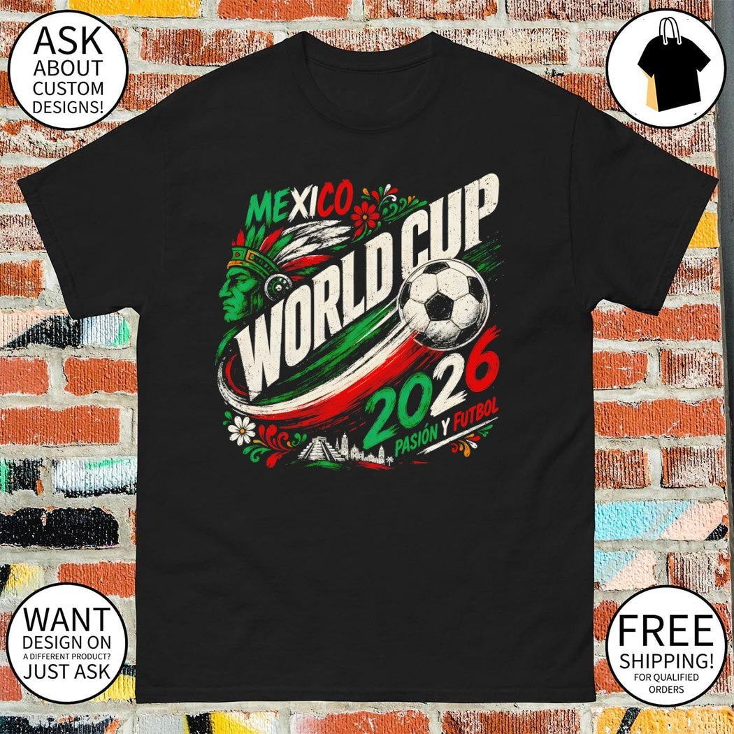 Mexico Aztec Warrior Soccer Ball World Cup 2026 - Adult & Kids T-Shirts, Sweatshirts & Hoodies apparel design preview 1