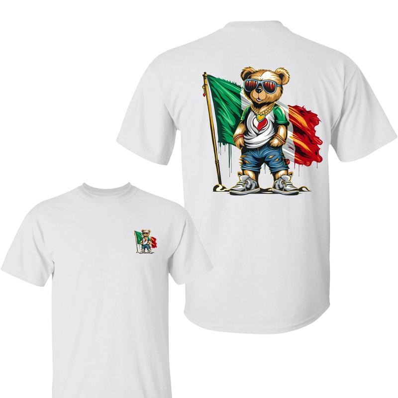 Mexico Flag Teddy Bear 2 Sided Hip Hop Mexican - Adult & Kids T-Shirts, Sweatshirts & Hoodies apparel design preview 1