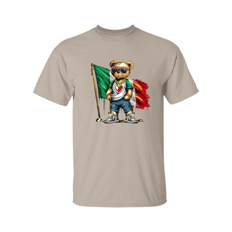 Mexico Flag Teddy Bear Hip Hop Mexican Urban Cartoon - Adult & Kids T-Shirts, Sweatshirts & Hoodies apparel design preview 1