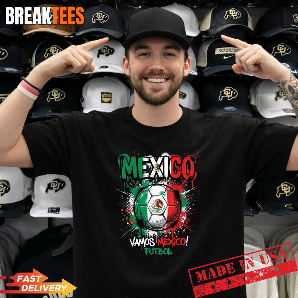 Mexico Football Soccer Player Flag Graffiti Father's - Adult & Kids T-Shirts, Sweatshirts & Hoodies apparel design preview 1