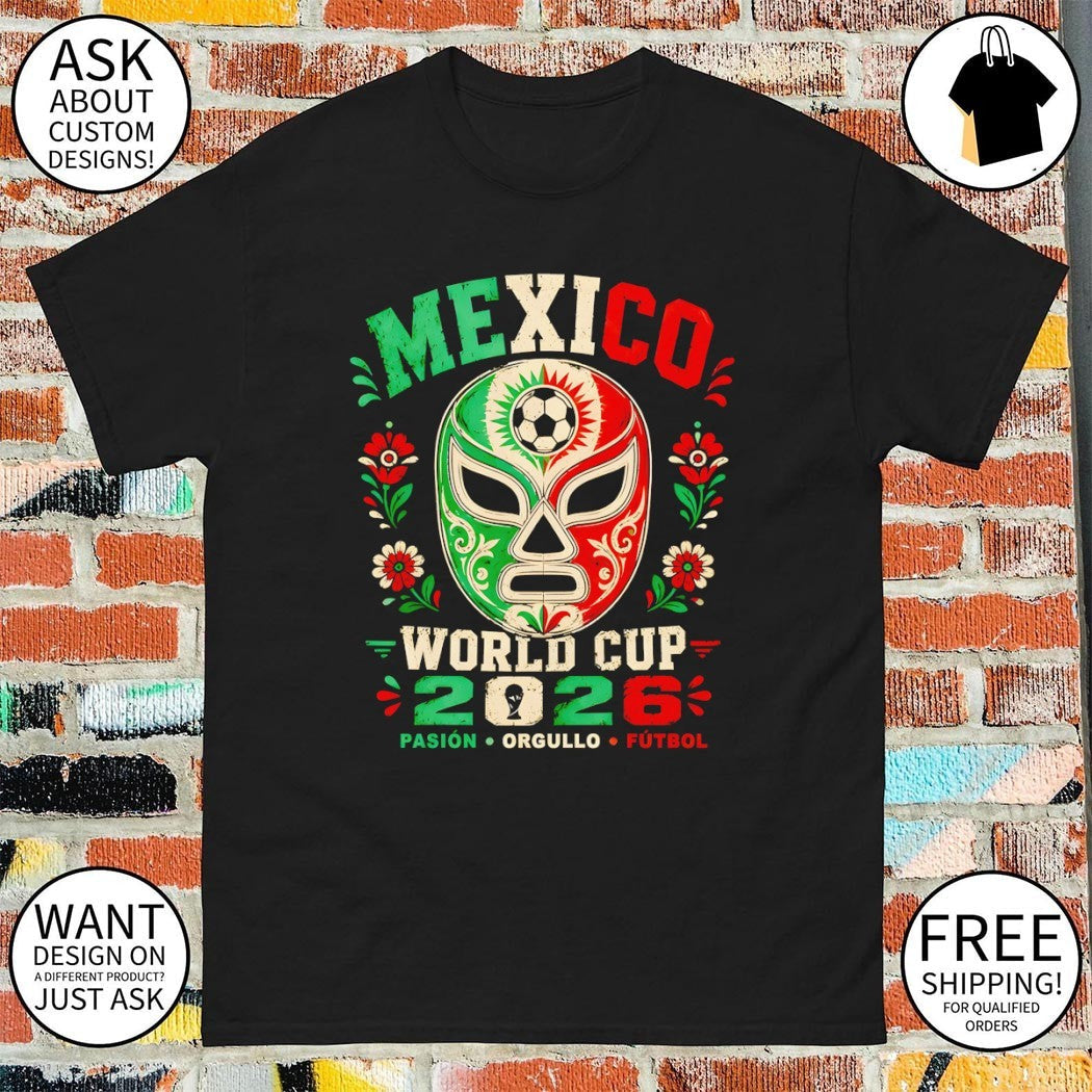 Mexico Lucha Libre Wrestling Mask Soccer World Cup - Adult & Kids T-Shirts, Sweatshirts & Hoodies apparel design preview 1