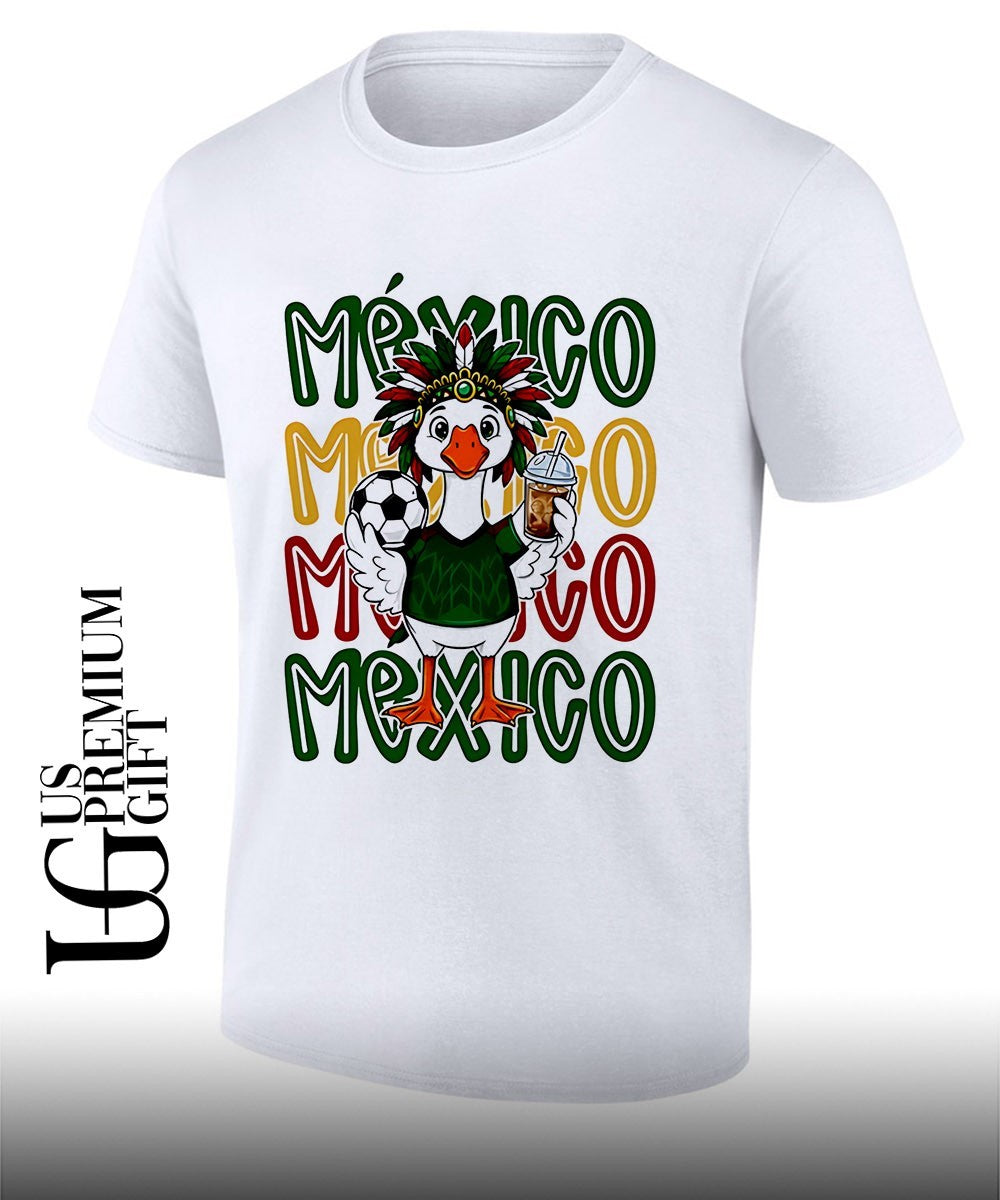 Mexico Soccer Goose with Football and Drink World Cup - Adult & Kids T-Shirts, Sweatshirts & Hoodies apparel design preview 1