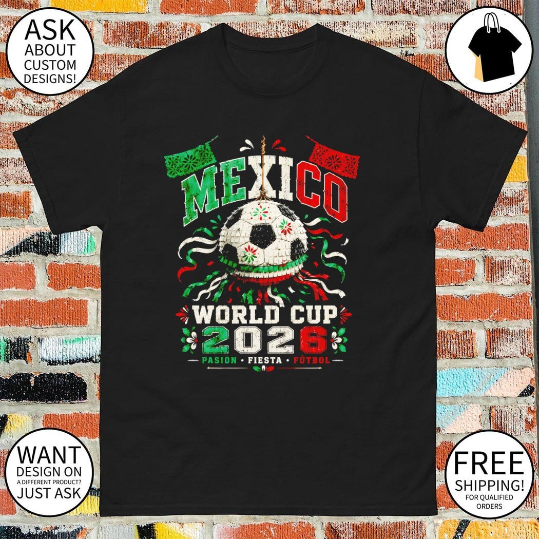 Mexico Soccer Pinata Ball World Cup 2026 Pasion - Adult & Kids T-Shirts, Sweatshirts & Hoodies apparel design preview 1