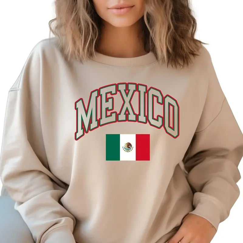 Mexico Latino Latina Mexican Flag Green White Red - Adult & Kids T-Shirts, Sweatshirts & Hoodies apparel design preview 1