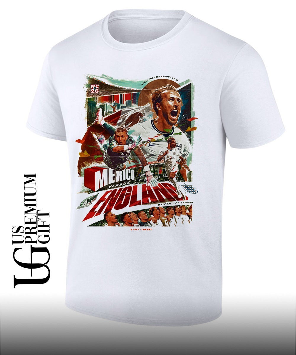 Mexico vs England Three Lions Next Mission World Cup - Adult & Kids T-Shirts, Sweatshirts & Hoodies apparel design preview 1