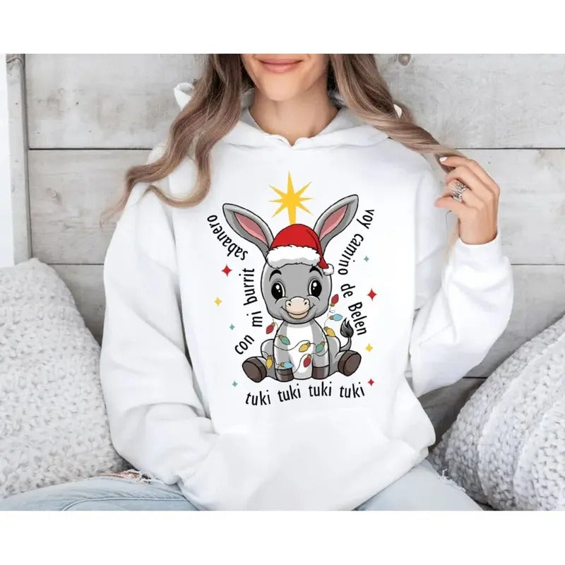 Mi Burrito Sabanero Mexican Feliz Navidad Tuki Donkey - Adult & Kids T-Shirts, Sweatshirts & Hoodies apparel design preview 1