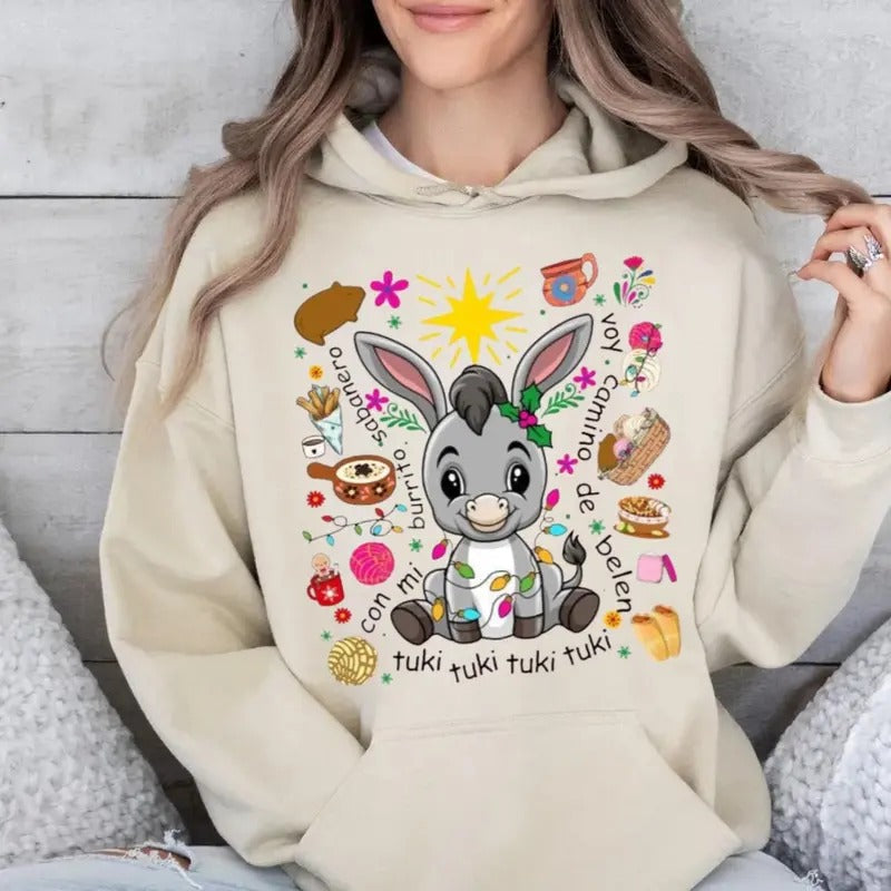 Mi Donkey Mexican Concha Feliz Navidad Tuki Conchas - Adult & Kids T-Shirts, Sweatshirts & Hoodies apparel design preview 1