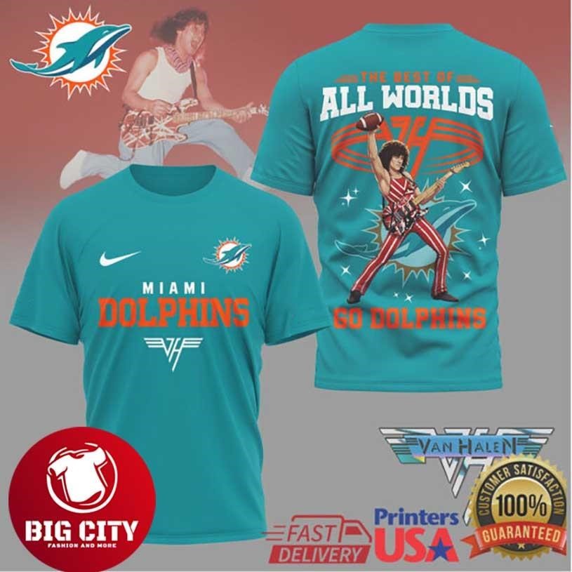 Miami Dolphins x Van Halen The Best of All Worlds Two - Adult & Kids T-Shirts, Sweatshirts & Hoodies apparel design preview 1