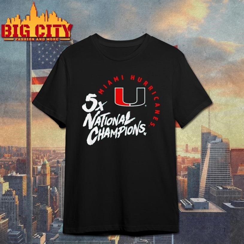 Miami Football Five-Time National Champions - Adult & Kids T-Shirts, Sweatshirts & Hoodies apparel design preview 1