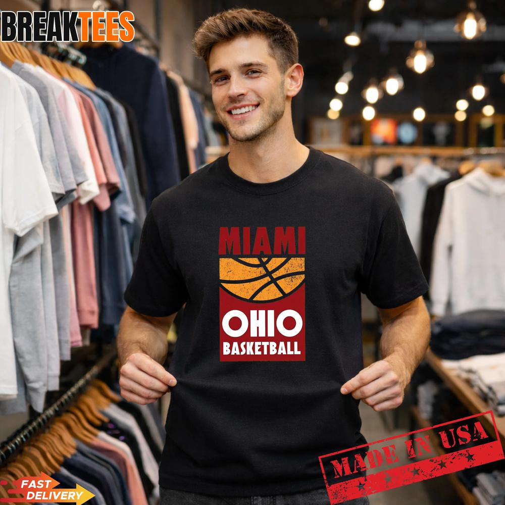 Miami Ohio Basketball Vintage Retro College Fan - Adult & Kids T-Shirts, Sweatshirts & Hoodies apparel design preview 1