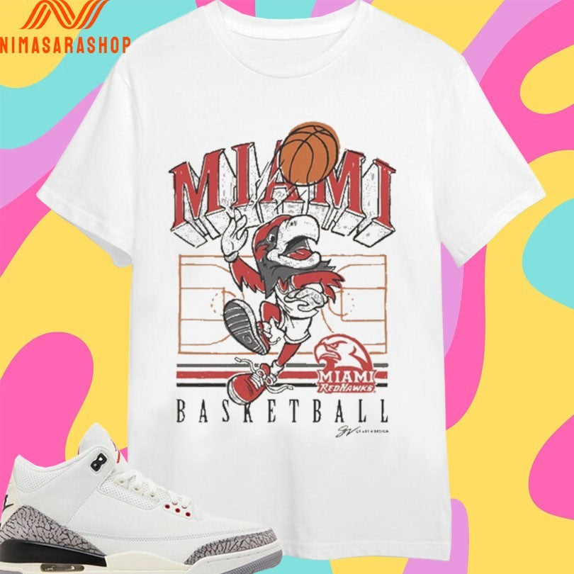 Miami Redhawk Basketball Mascot Cartoon 2026 - Adult & Kids T-Shirts, Sweatshirts & Hoodies apparel design preview 1