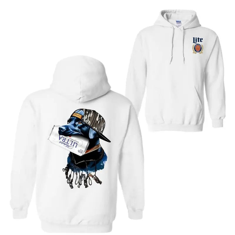Michelob Ultra Dog Hunting 2 Sided Outdoor Camo Beer - Adult & Kids T-Shirts, Sweatshirts & Hoodies apparel design preview 1