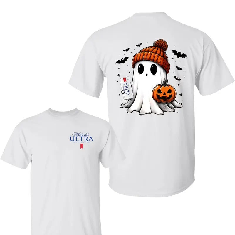 Michelob Ultra Ghost Cute Pumpkin Halloween Classic - Adult & Kids T-Shirts, Sweatshirts & Hoodies apparel design preview 1