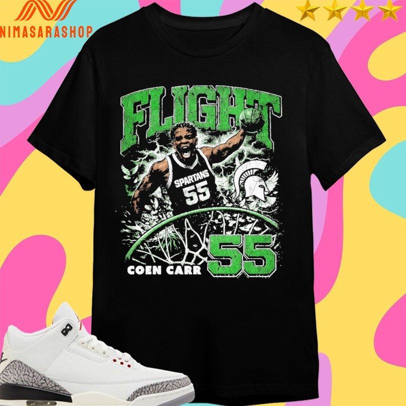 Michigan State Spartans Men’s Basketball Flight - Adult & Kids T-Shirts, Sweatshirts & Hoodies apparel design preview 1
