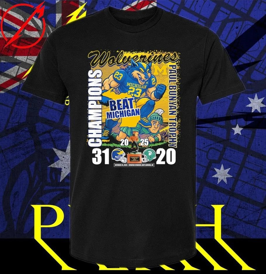 Michigan Wolverines 2025 Paul Bunyan Trophy Champions - Adult & Kids T-Shirts, Sweatshirts & Hoodies apparel design preview 1