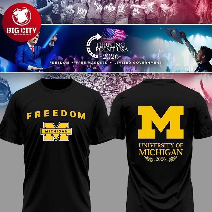 Michigan Wolverines 2026 Turning Point USA x - Adult & Kids T-Shirts, Sweatshirts & Hoodies apparel design preview 1