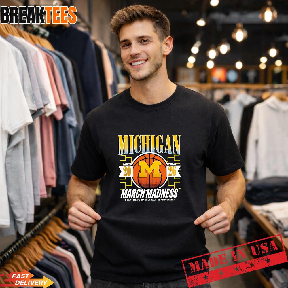 Michigan Wolverines March Madness 2026 Basketball Fan - Adult & Kids T-Shirts, Sweatshirts & Hoodies apparel design preview 1