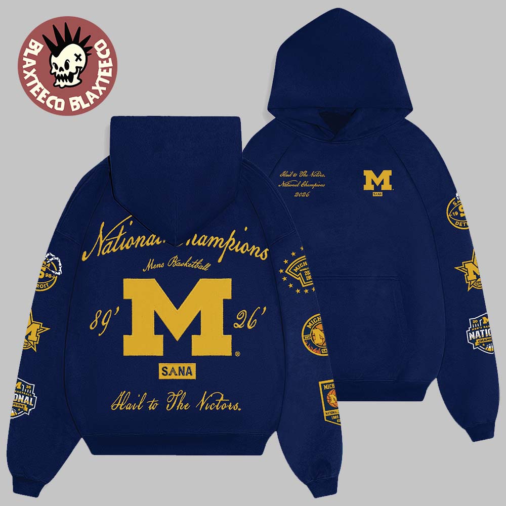 Michigan Wolverines X SANA 2026 NCAA Men's Basketball - Adult & Kids T-Shirts, Sweatshirts & Hoodies apparel design preview 1